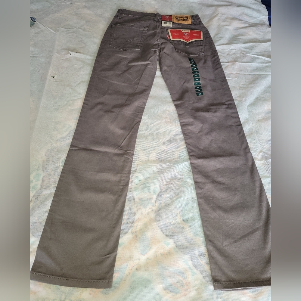 Levi 511 Slim Fit Sueded Twill Jeans Boy's Size 14 - Picture 2 of 10